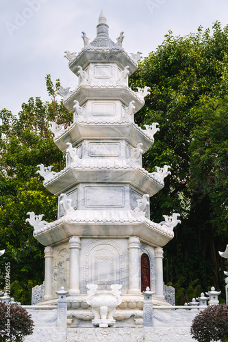 The tower of the Buddhist temple at Linh Un Pagoda in Da Nang in Vietnam in Asia photo