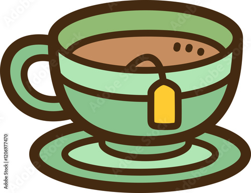 Cup of tea vector doodle illustration and graphic