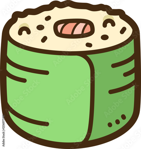Maki sushi vector doodle illustration and graphic