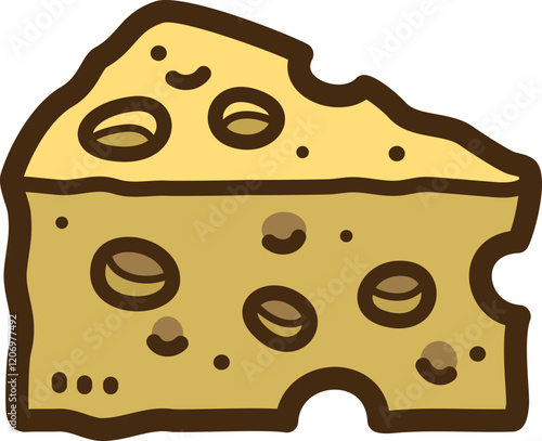 Cheese vector doodle illustration and graphic