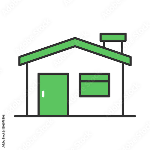 House. Residential Property, Living Space, Family Home. Vector Editable Stroke Icon.
