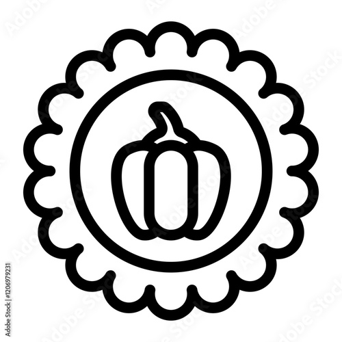 Badge Paprika Line Icon
