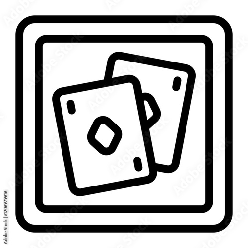 Poker Card Line Icon