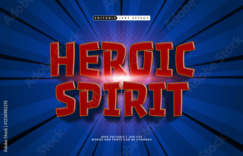 heroic spirit editable text effect with a super hero and power theme