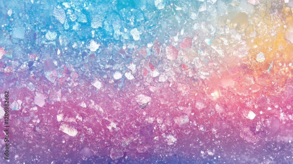 Fototapeta premium Abstract pastel rainbow hologram glass texture with vibrant hues