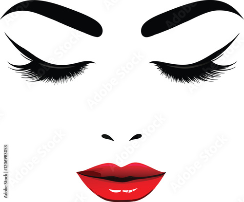 Stylish woman's face with glamorous makeup, perfect for beauty and fashion.