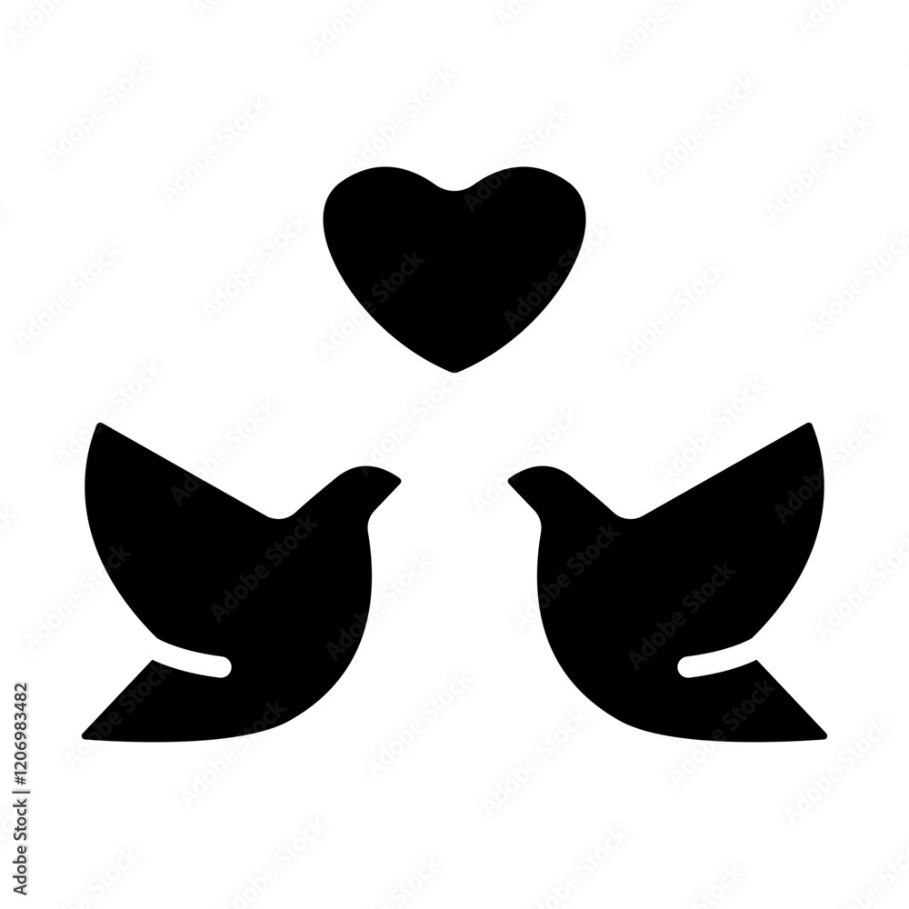 Dove Love Solid Icon