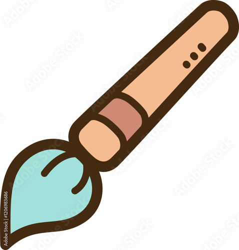 Paintbrush tool vector doodle illustration and graphic