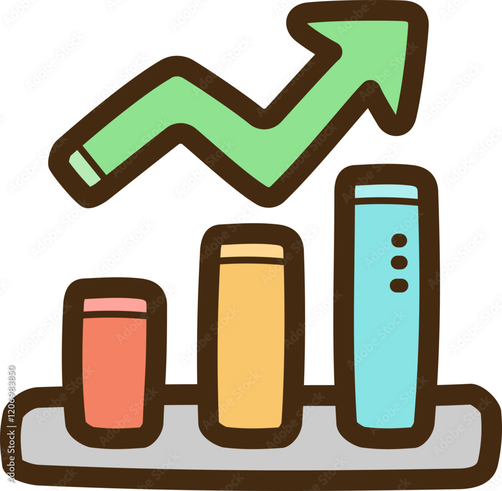 Upward trend vector doodle illustration and graphic Upward trend vector doodle illustration and graphic