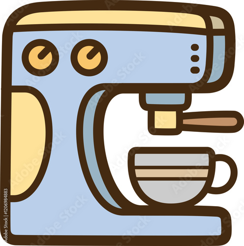 Coffee maker vector doodle illustration and graphic