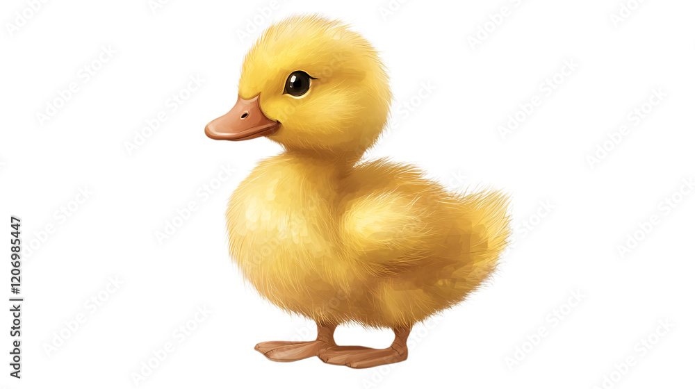 fluffy yellow duckling standing isolated on transparent background fluffy yellow duckling standing isolated on transparent background