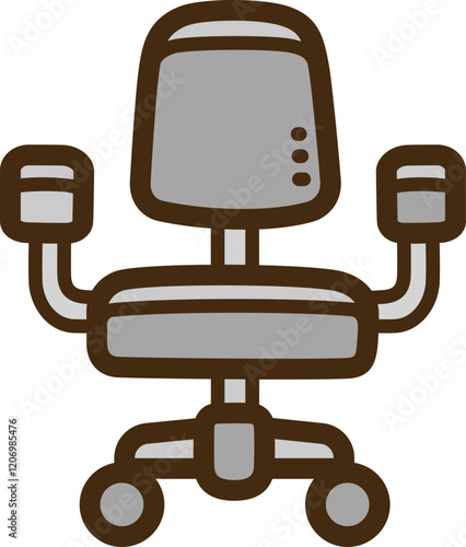 Task chair vector doodle illustration and graphic