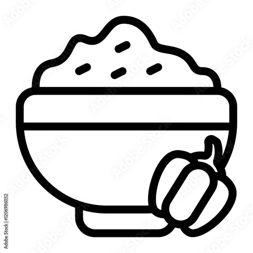 Paprika Powder Line Icon