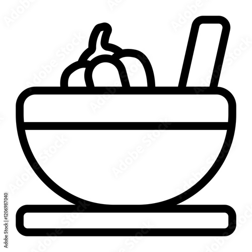 Soup Paprika Line Icon