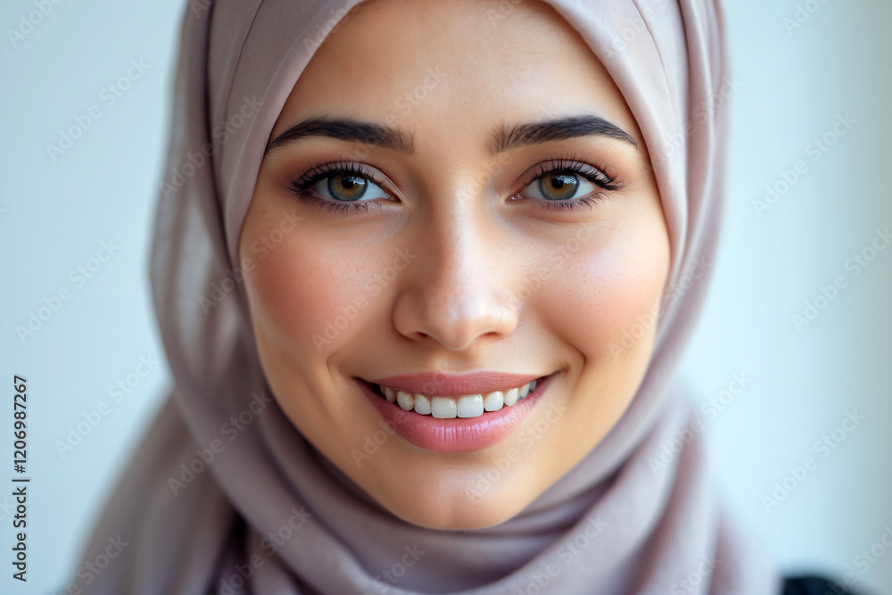 portrait of a beautiful Muslim woman with a healthy, radiant face, white background portrait of a beautiful Muslim woman with a healthy, radiant face, white background