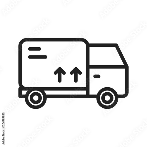 Delivery Truck icon vector image. Suitable for mobile apps, web apps and print media.