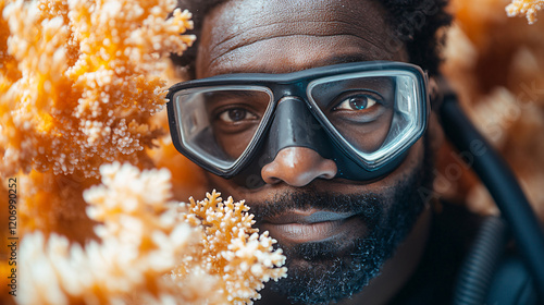 a man wearing goggles and a beard