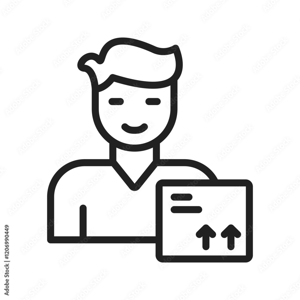 Courier icon vector image. Suitable for mobile apps, web apps and print media. Courier icon vector image. Suitable for mobile apps, web apps and print media.