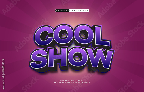 cool show editable text effect with show stage and light theme