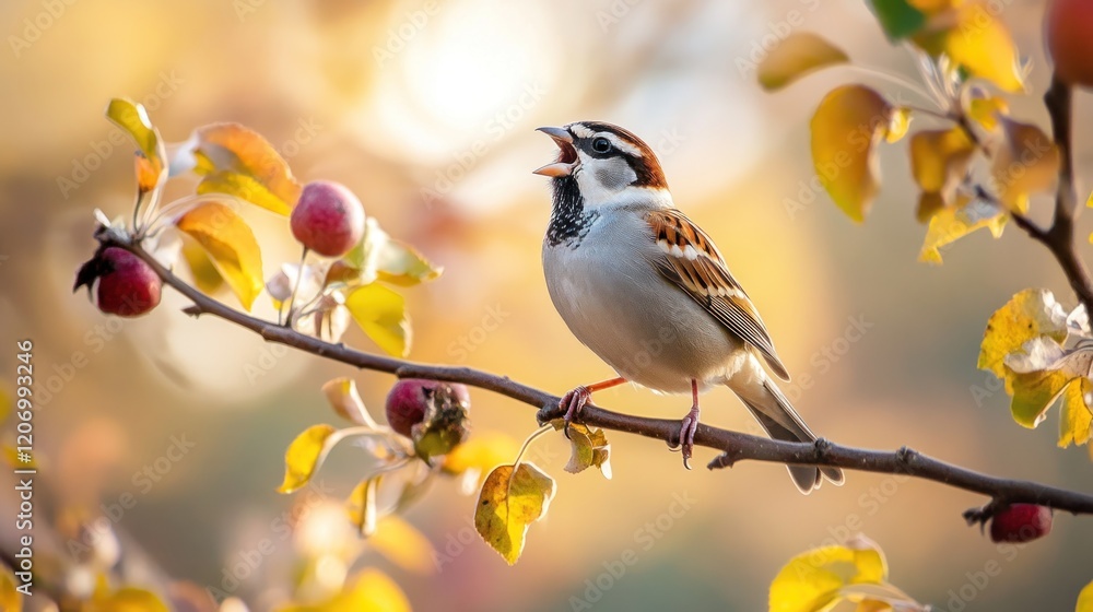 Singing Sparrow on a Branch Singing Sparrow on a Branch