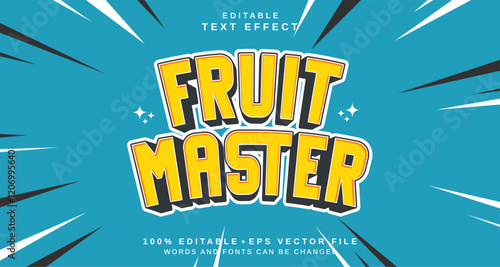 Editable text style effect - Fruit Master text style theme.