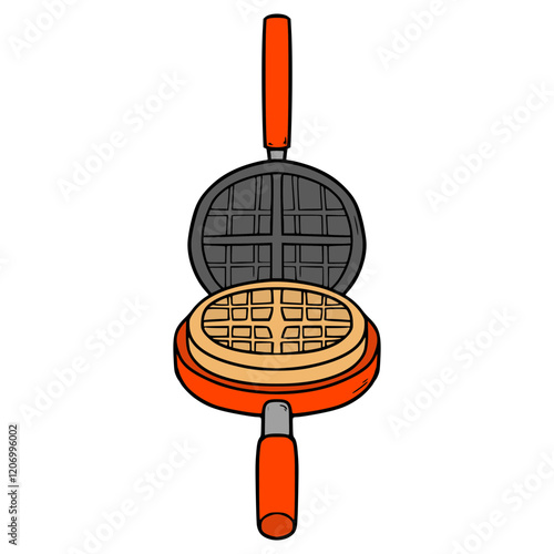 waffle pan illustration hand drawn isolated vector