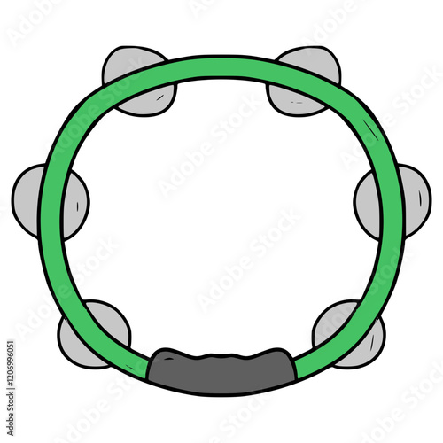 tambourine illustration hand drawn isolated vector