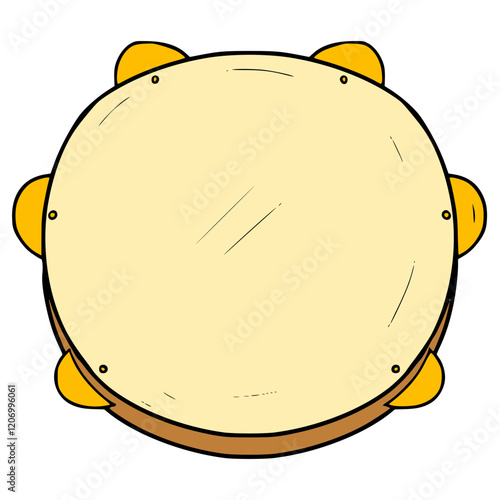tambourine illustration hand drawn isolated vector