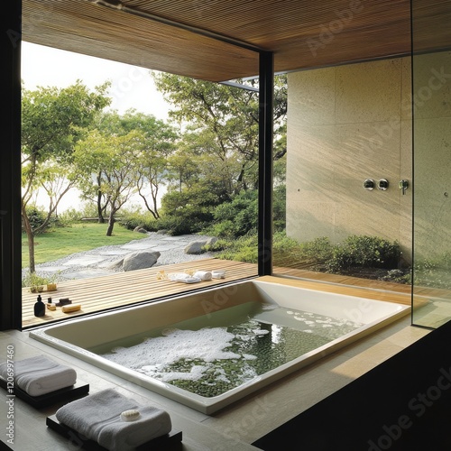 Serene Bathroom Bathtub Ove...