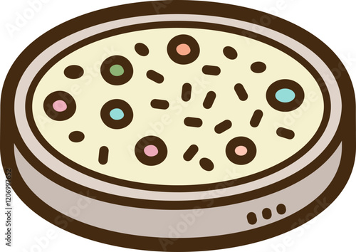 Petri dish vector doodle illustration and graphic