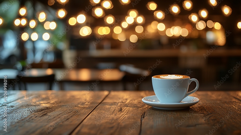 Cappuccino on rustic wooden table in cafe. Cappuccino on rustic wooden table in cafe.