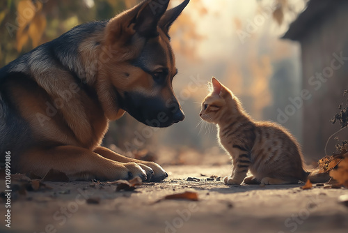 Heartwarming friendship between a dog and cat on National Pet Day photo