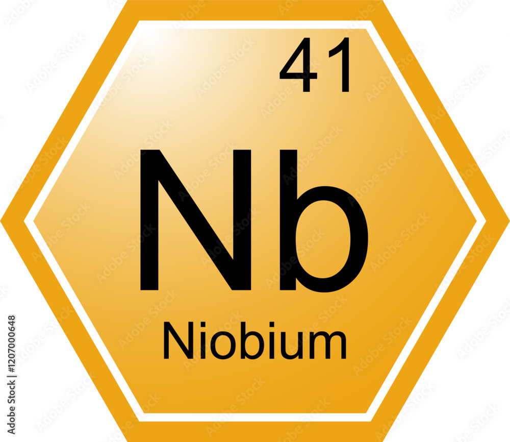 The icon of the chemical element Nb Niobium.