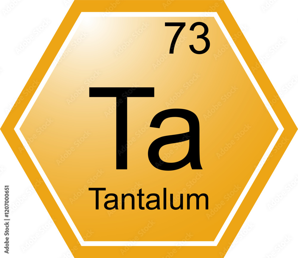 The icon of the chemical element Ta Tantalum.