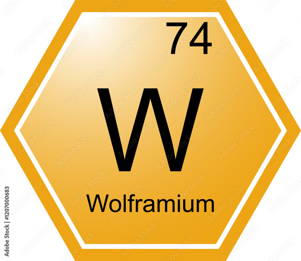 The icon of the chemical element W is Tungsten.