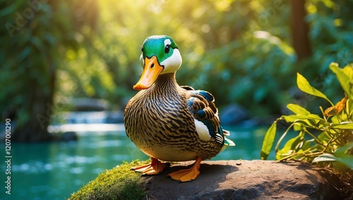 duck on the water