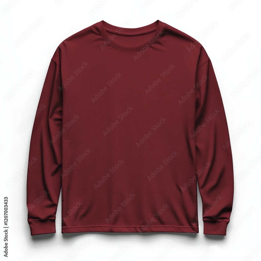 realistic high quality Maroon long sleeve tshirt mockup realistic high quality Maroon long sleeve tshirt mockup