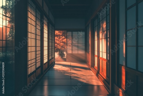 Serene Japanese Corridor Su...
