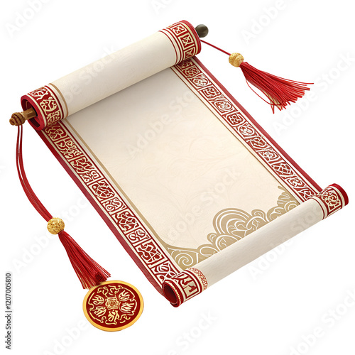 Wallpaper Mural Empty scroll with Chinese traditional style on white background, PNG transparent

 Torontodigital.ca