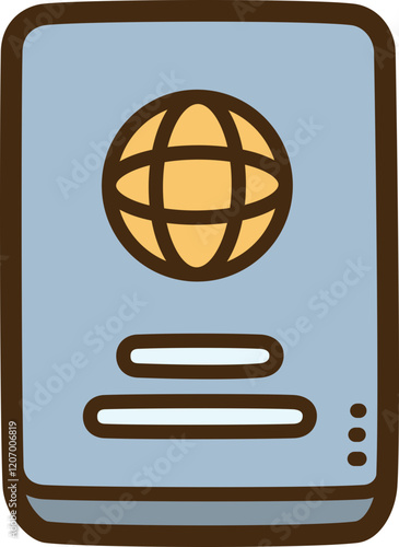 Passport vector doodle illustration and graphic
