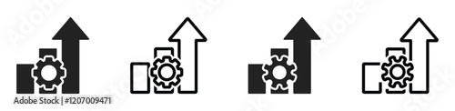 Operational excellence vector icons set. Operational excellence icon designs set