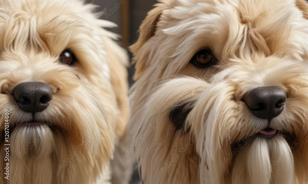 Close-up of Irish soft coated wheaten terriers white and brown fur texture, fur texture, close-up Close-up of Irish soft coated wheaten terriers white and brown fur texture, fur texture, close-up