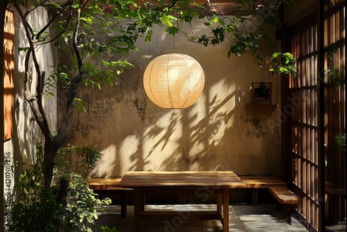 Serene Garden Patio with Wo...