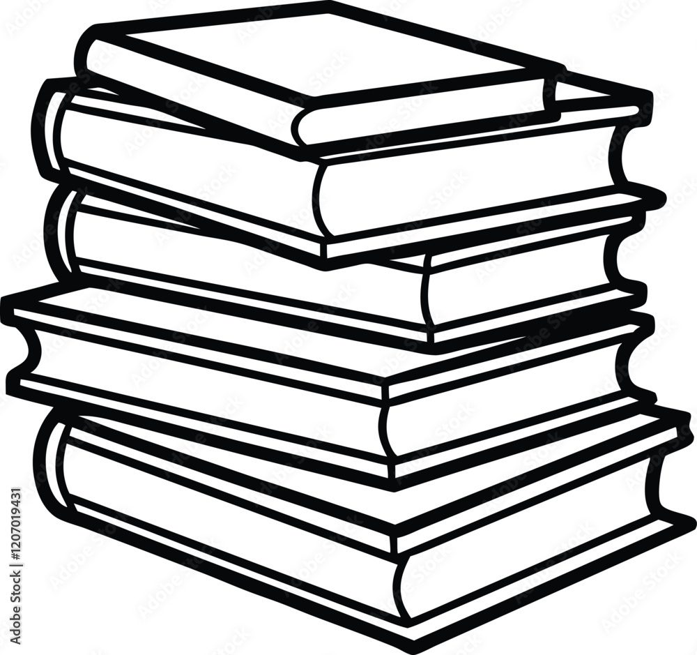 stack of books vector illustration, black and white stack of books vector illustration, black and white
