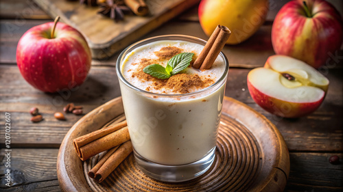 Wallpaper Mural Cinnamon apple smoothie with fresh apples Torontodigital.ca