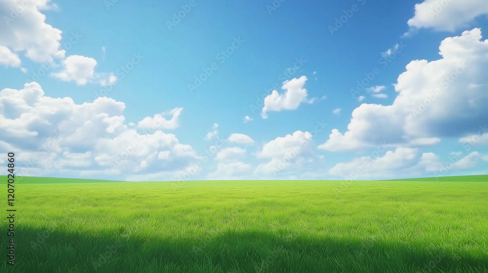 Obraz premium Blue sky with white clouds, panoramic view, high-resolution, professional photograph, Super-Resolution, Megapixel, Pro Photo RGB, Natural Lighting, global illumination, beautiful blue sky with white c