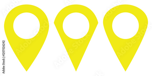 Vibrant Yellow Location Marker Icon Vector illustration