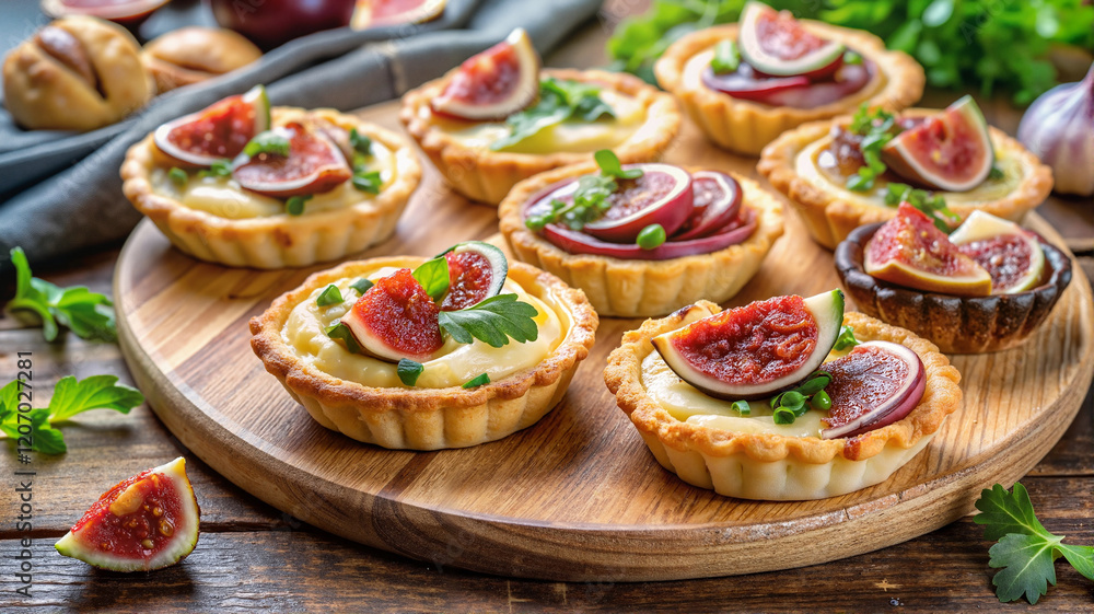 Mini fig quiches with honey and cream cheese Mini fig quiches with honey and cream cheese