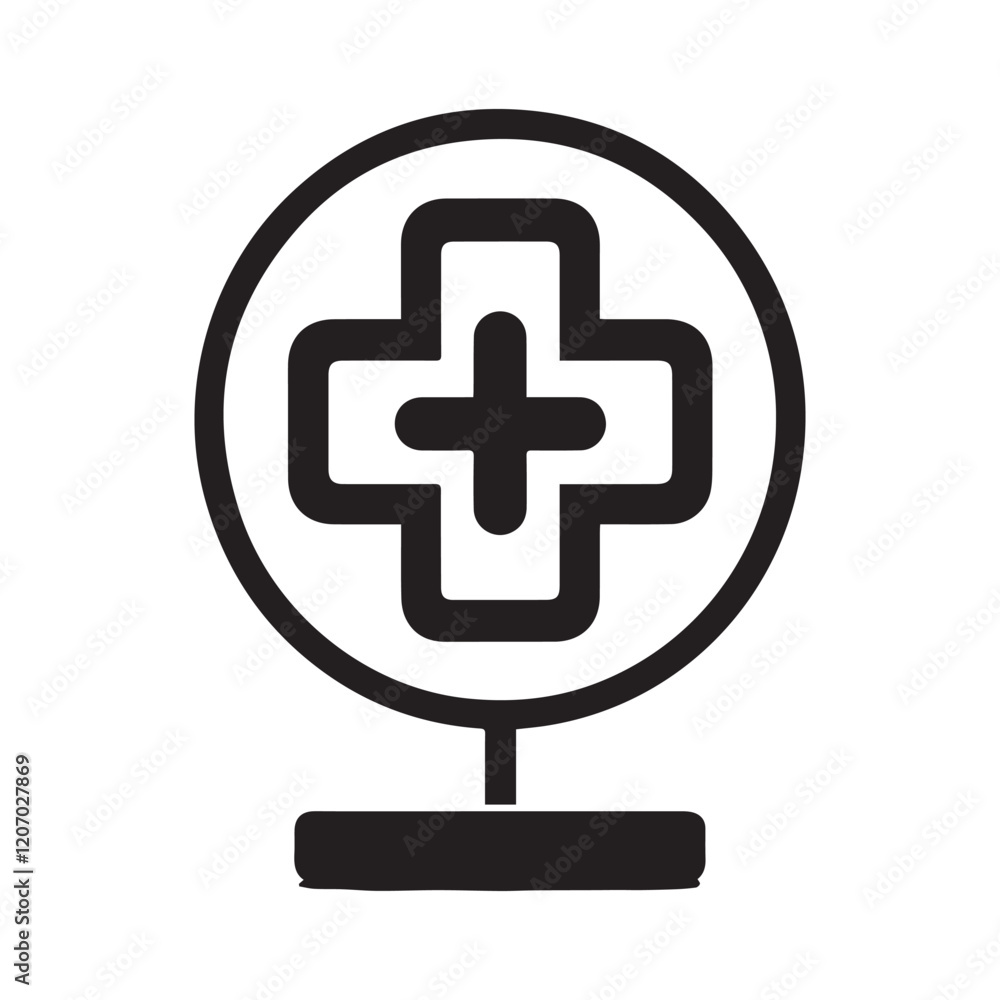 Hospital and medical health care Pharmacy Sign icon silhouette vector illustration Hospital and medical health care Pharmacy Sign icon silhouette vector illustration