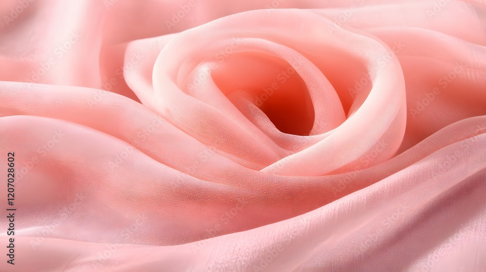 Obraz premium Delicate Pink Fabric Draped in Soft Rose Folds
